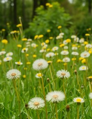 Fototapeta premium Dandelion field