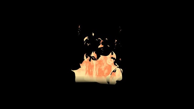 4k NPR stylized fire animation loop, elemental vfx overlay effects, green screen included