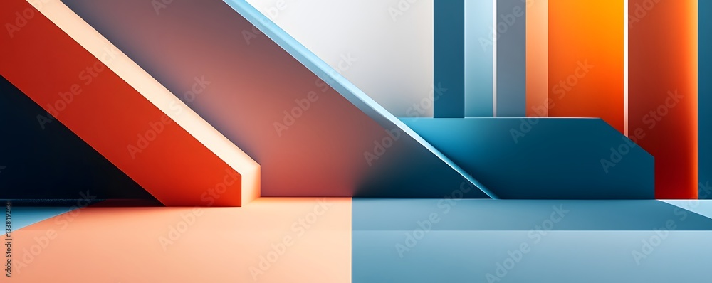 Aufkleber abstract geometric shapes creating dynamic composition