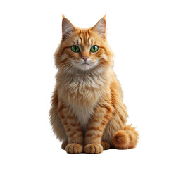 Obraz premium Close-Up Portrait of Orange Tabby Cat PNG with High Contrast and Sharp Focus 