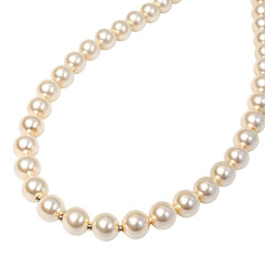 Obraz premium pearl necklace on white background