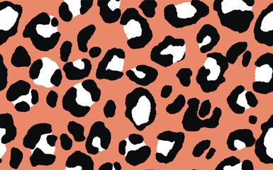 Abstract modern leopard seamless pattern. Animals trendy background. Color decorative vector stock illustration for print, card, postcard, fabric, textile. Modern ornament of stylized skin.