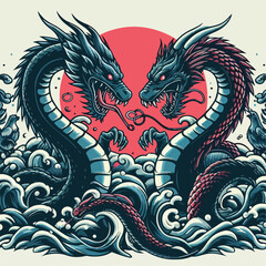 chinese dragon on black background