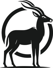 Vector illustration of an antelope standing still head held high