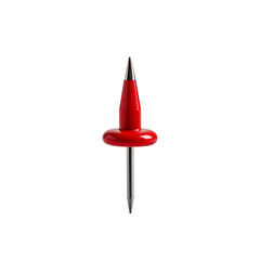 Macro Photography of Red Push Pin PNG with Clean Lines and Stark White Background
