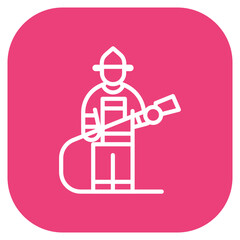 Firefighter Rescue Line Icon