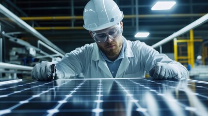 Technician Testing Flexible Solar Panel Durability