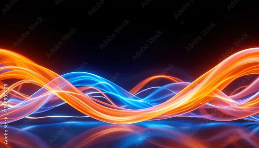 Poster colorful abstract wave design with motion and light effect