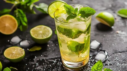 Fototapeta premium Mojito refreshing cold drink