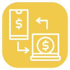 Online Fund Transfer Vector Icon