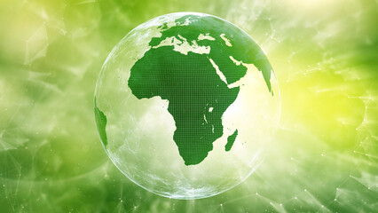 Digital green earth globe network concept ecology illustration.