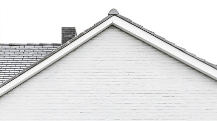 White Brick House Gable Roof Exterior Architectural Detail