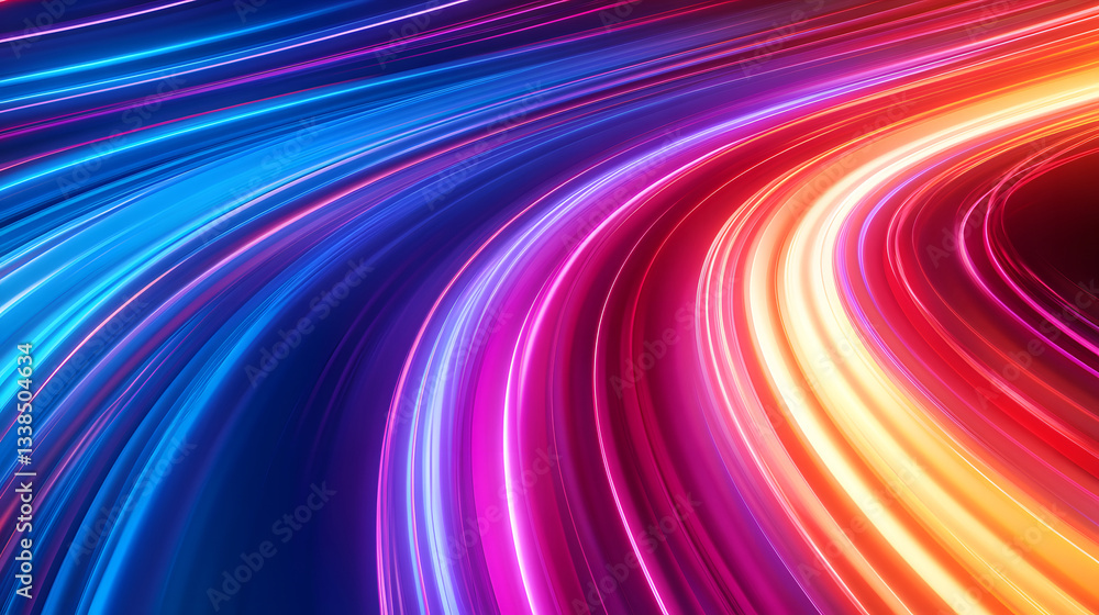 Poster particle flow tunnel space vortex, internet science and technology creative background