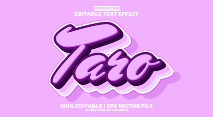 Taro editable text effect in new modern trend style