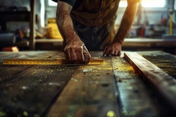 Precision Preparation. Skilled carpentry concept