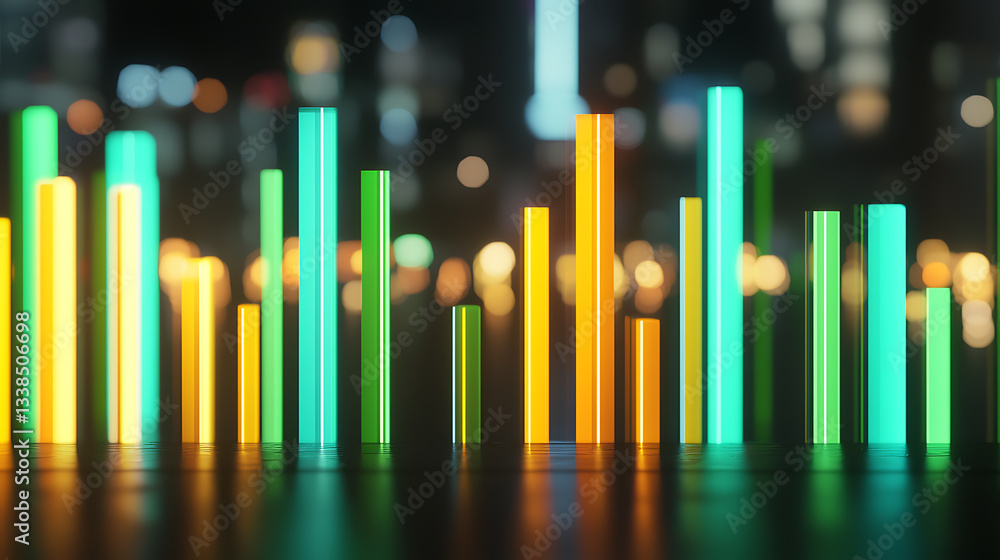 Poster dynamic data visualization urban setting graphic design nighttime aesthetic appeal technology concep