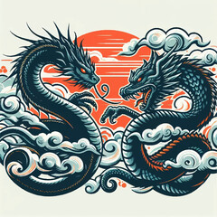 chinese dragon on white background