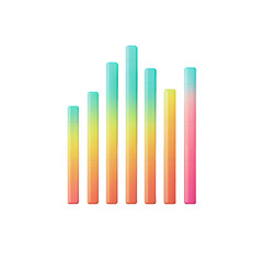 Fototapeta premium Colorful Bar Graph with Gradient Pastel Columns and Minimalist Data Visualization 