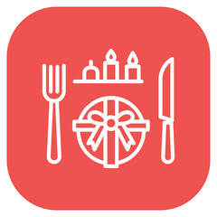 Festive Table Setting Vector Icon