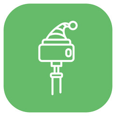 New Year Selfie Stick Vector Icon
