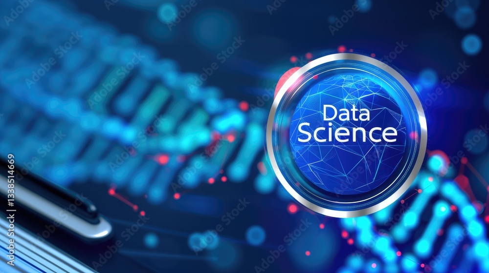 Poster data science abstract futuristic technology background image digital network global connectivity con