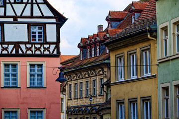 Fototapeta premium A wonderful day in the city of Bamberg in rainy weather.