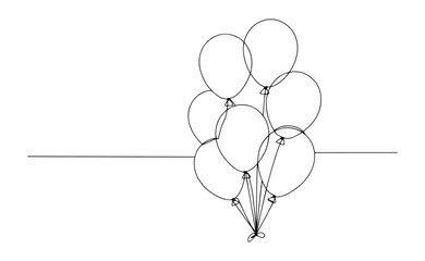 bunch of floating balloons thin line abstract expression © Wieslaw