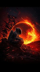 Epic Astronaut Exploration in the Cosmic Universe: A Mystical Journey Through Stellar Galaxies and Planetary Landscapes