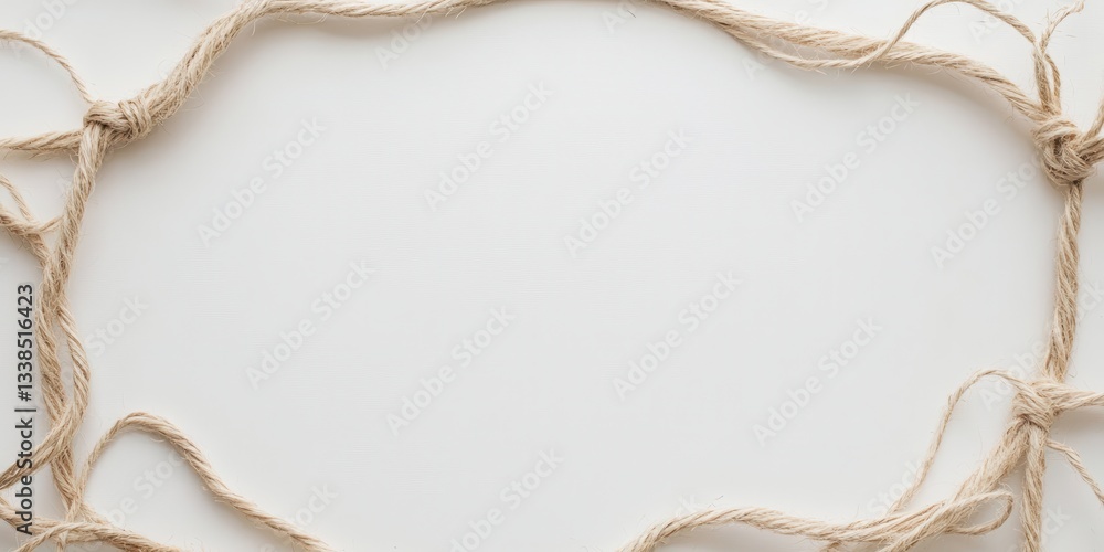 Poster rope frame: a natural, rustic rope forms a unique frame against a smooth backdrop, creating a sense 