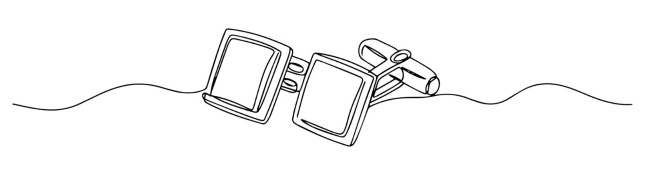 black line art cufflinks, minimalist style clip art preview