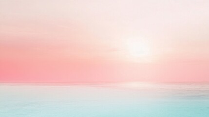 Fototapeta premium Serene Sunset over Tranquil Ocean: A Pastel Dreamscape of Calm and Peace