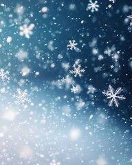 Soft Brilliance of Snowflakes Falling in Winter Wonderland Scene