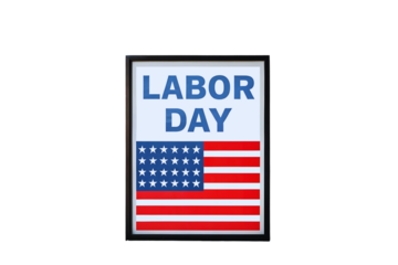 Labor Day Framed Poster Design American Flag & Text