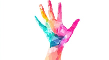 A colorful hand symbolizing people living and experiencing different forms of rare disease for World Rare Disease Day