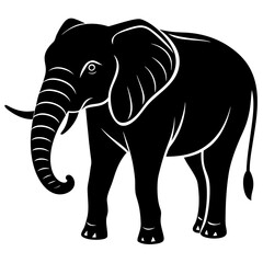 Elephant vector shilhouette Single Icon
