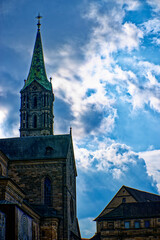 Obraz premium A wonderful day in the city of Bamberg in rainy weather.