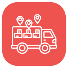 Multi Stop Delivery Vector Icon