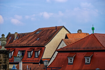 A wonderful day in the city of Bamberg in rainy weather.