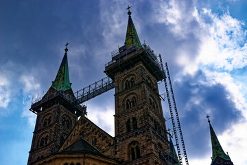 Fototapeta premium A wonderful day in the city of Bamberg in rainy weather.