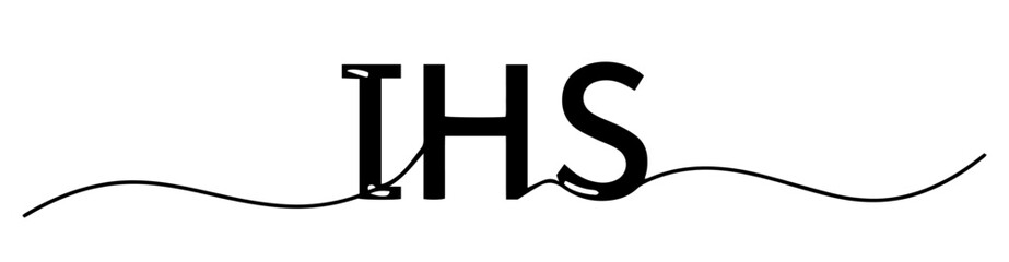 bold black ihs christian monogram symbol in solid letter style