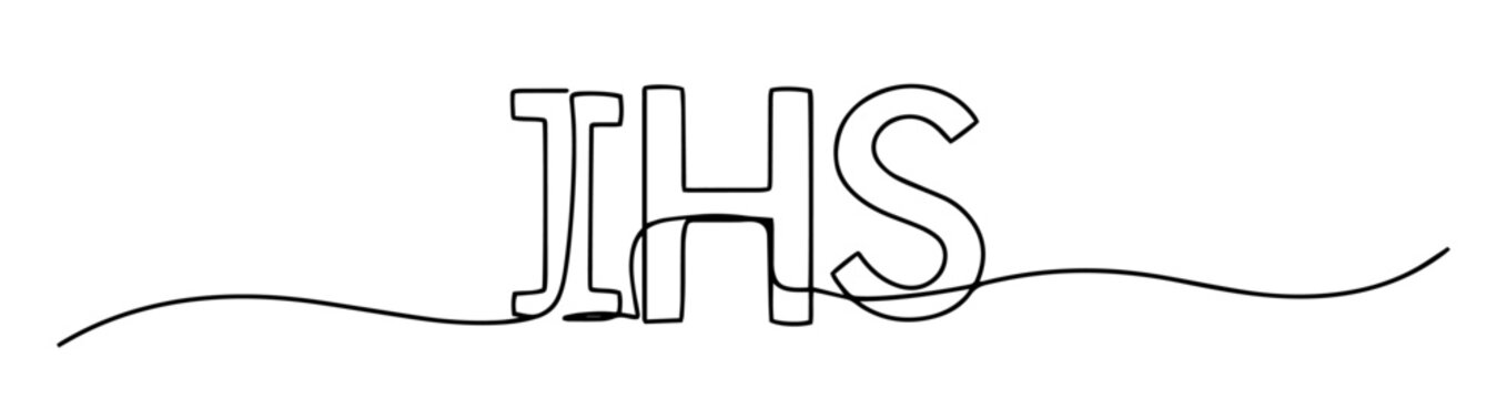 ihs letters with double stroke monoline hand-drawn sketch vector lineart
