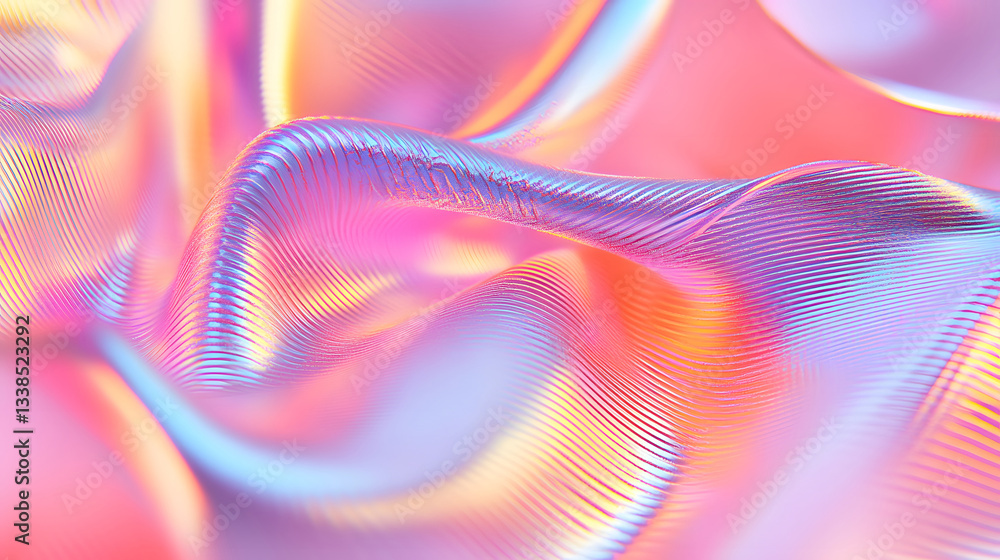 Poster digital particle wave colorful abstract background, futuristic technology scene concept 3d rendering