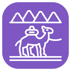 Camel Caravan Vector Icon