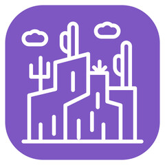 Obraz premium Desert Cliff Vector Icon