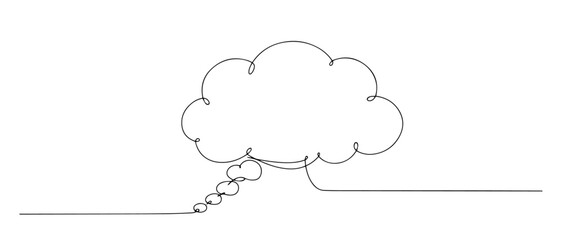 comic speech bubble outline one line vector shape