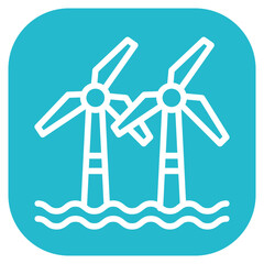 Offshore Wind Farm Vector Icon