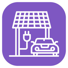 Solar Carport Vector Icon