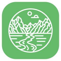 Glacier Valley Vector Icon