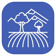 Orchard Landscape Vector Icon