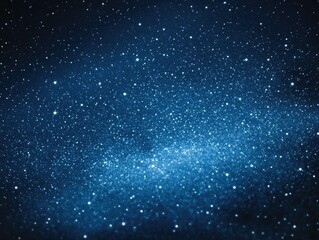 A dark blue background featuring a cluster of stars